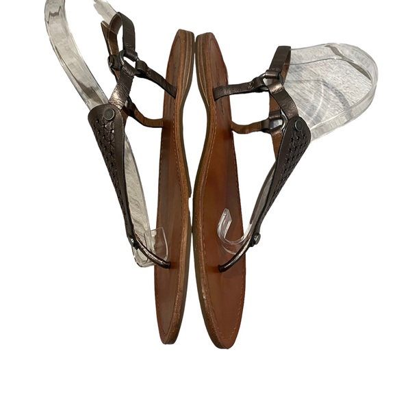 Lucky Brand Abell Triangle Leather Flat Sandals - Picture 6 of 9